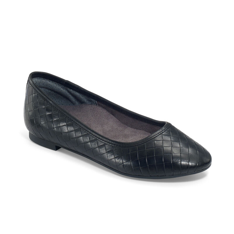 Aetrex Womens Lyla Ballet Flat with Arch Support Flats Black - 5RmAu6TeM